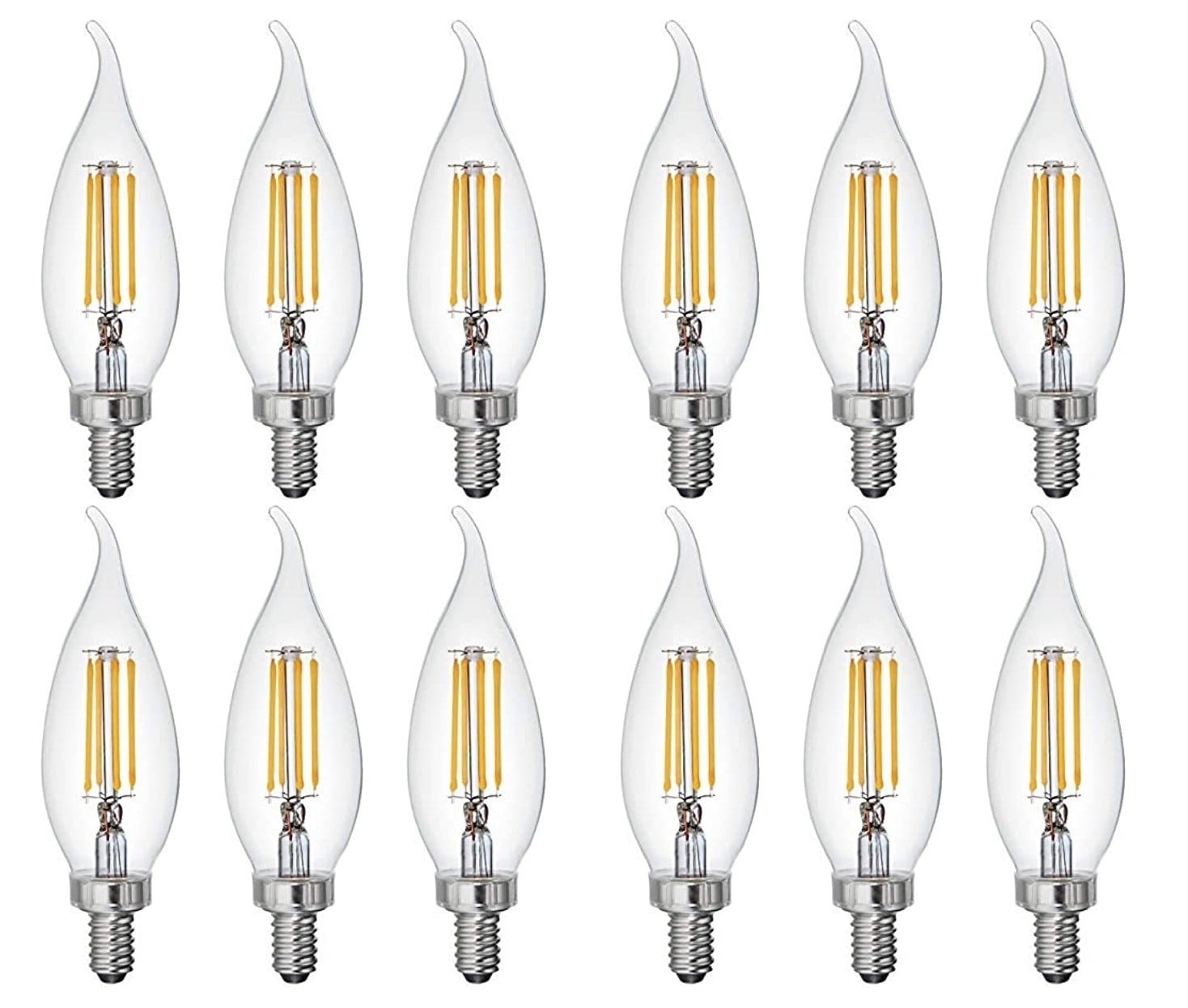 (12 bulbs) GE Lighting 32596 LED Chandelier CAC Light Bulb, Soft White, 300 lumens, 3.5 watt LED Light bulb, Dimmable