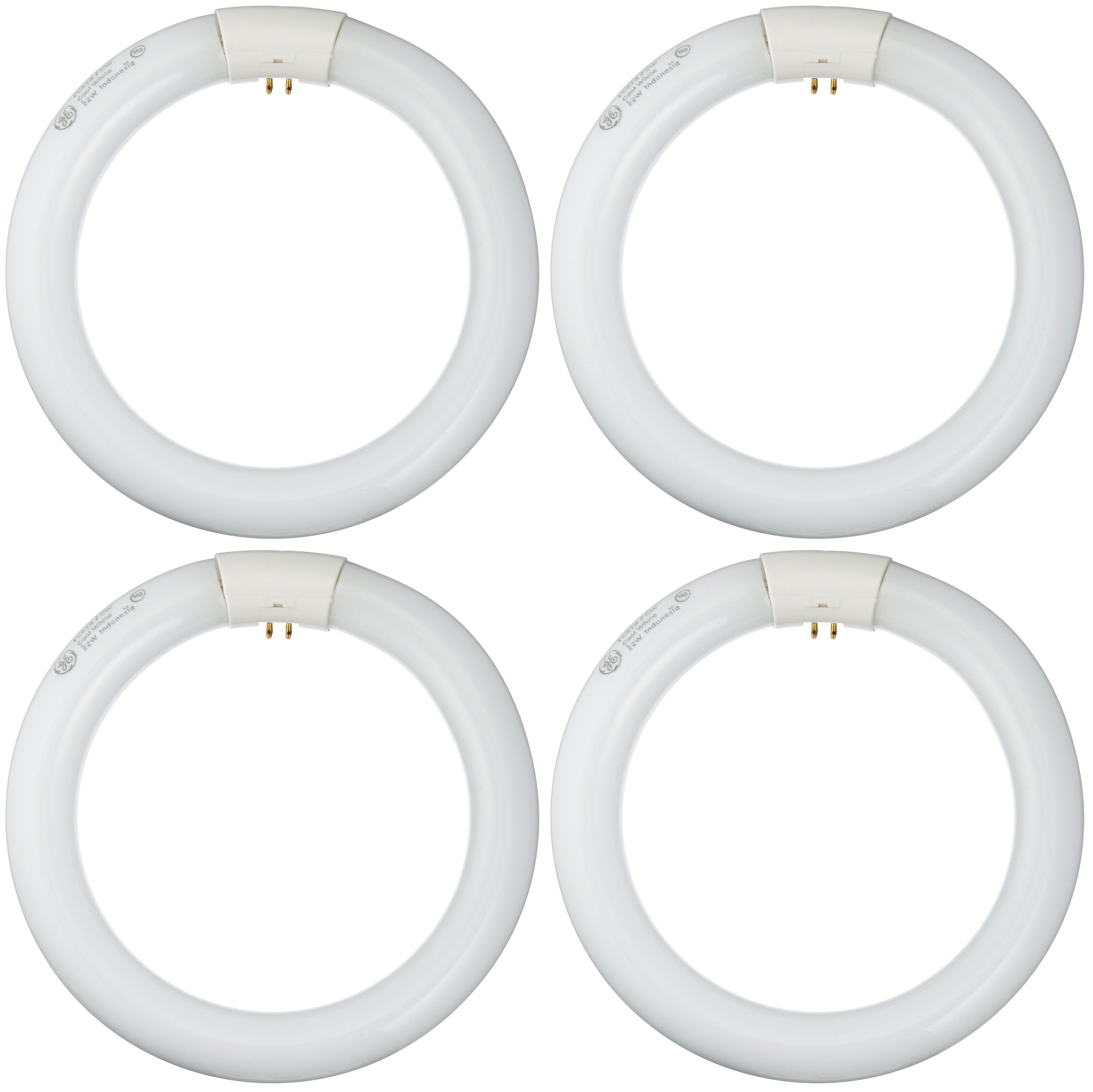 GE Lighting 33774 Circular Fluorescent Cool White 8-Inch Diameter Circline Fluorescent T9 Bulb, 22-Watt, 1100 lumen, 4100K (quantity of 4)
