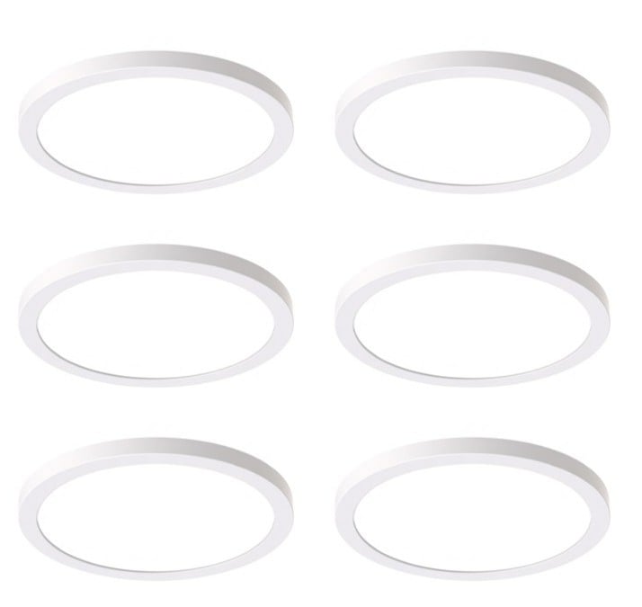 (case of 6) Prescolite Lite-Box edge-lit 6 inch round LED Downlight, selectable CCT, 1100 lumen, 13 watt,  Low profile, Remote J-Box, Dimmable, LBSES-6RD-RM-CS9-WH