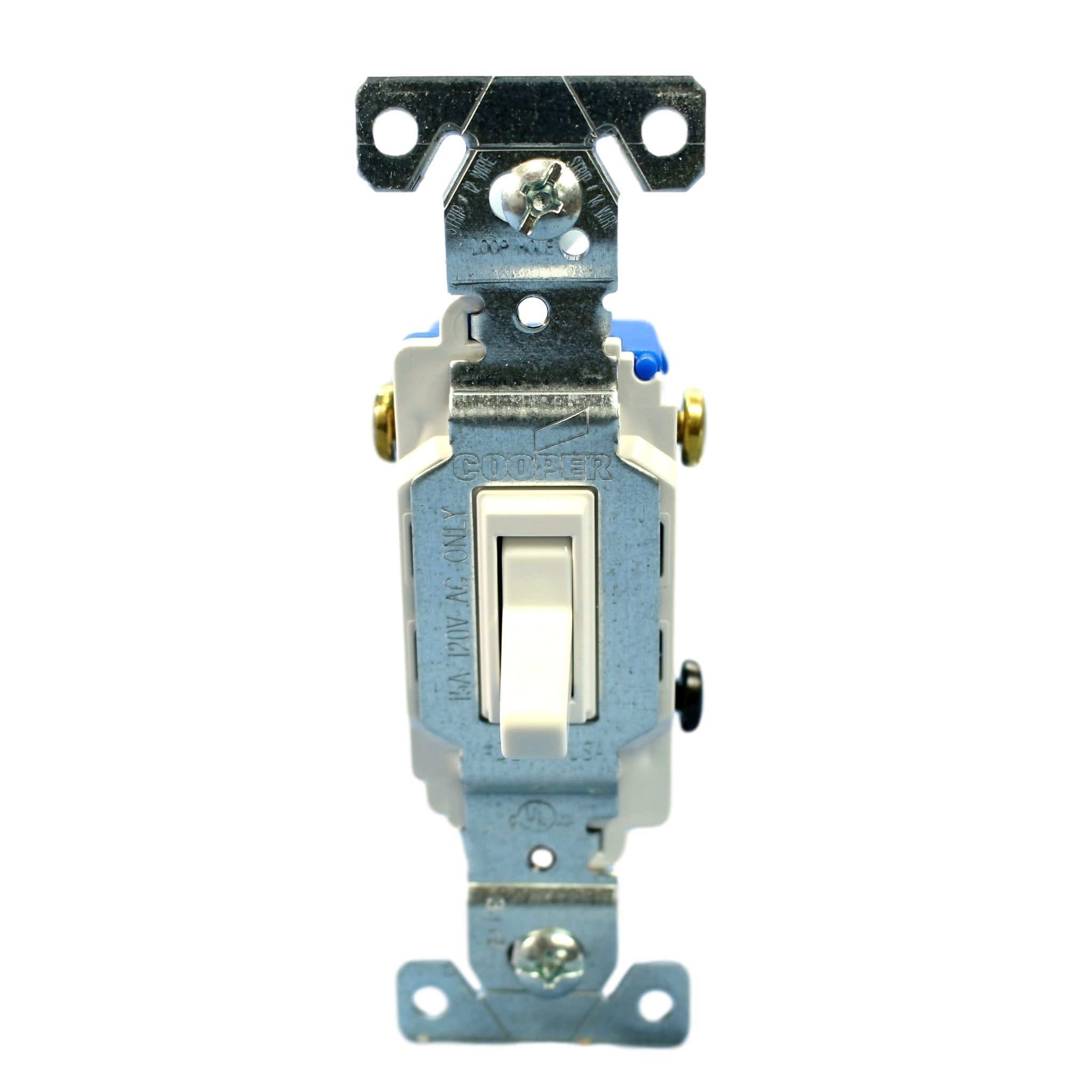Eaton Toggle Switch, 15A, White, 3-way Non-Grounded, 1303W-BOX
