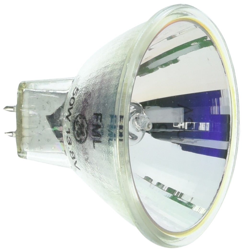 GE 14887 Halogen Projector Light Bulb, 50 watt, 13.8 volt, MR16, GX5.3 base, 3150K, Quartzline