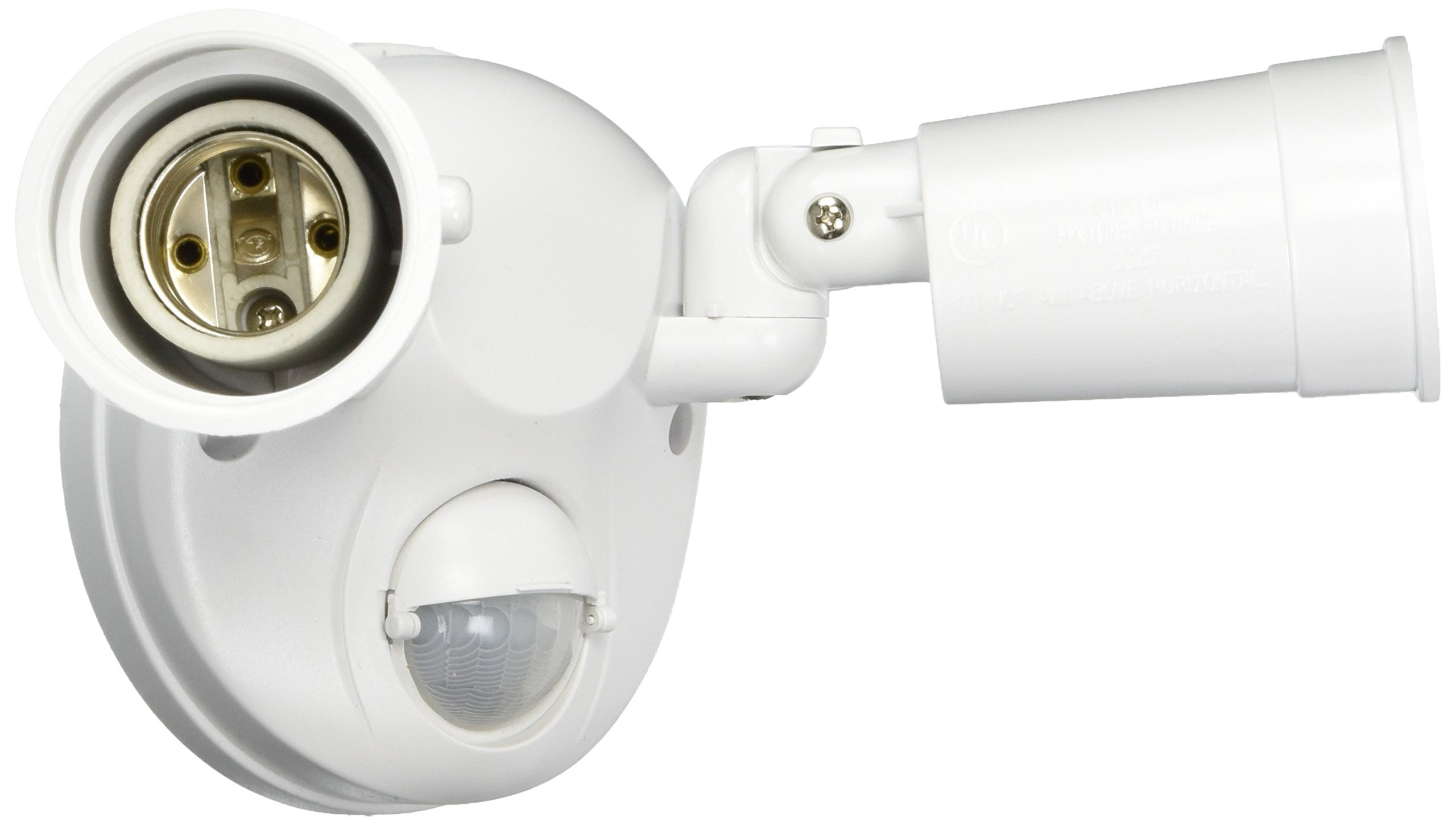 EATON Lighting MS600W 110 Degree Detection Zone, 300W PAR Motion Security Floodlight with Hidden Sensor, White