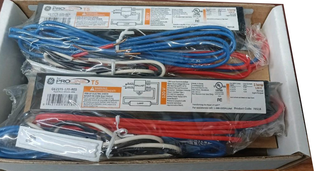 (case of 4) GE 78518 Proline T5 Electrical Ballast, GE21T5-120-RES for T5 lamp 