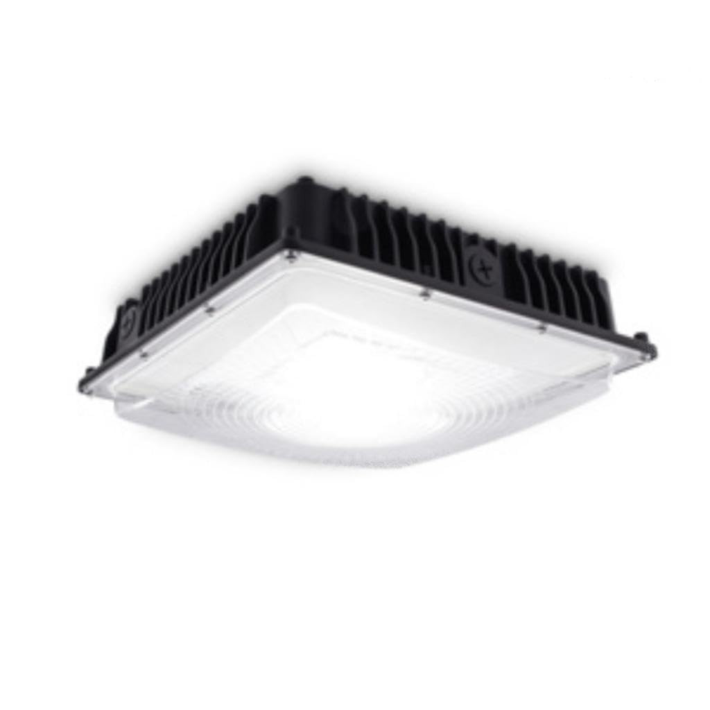 Stonco Garage and Canopy LED Luminaire, Field Selectable Wattage (70w, 80w, 90w) and Color Temp (3000K, 4000K, 5000K) Outdoor LED Fixture, surface mount, 120-347V, Bronze