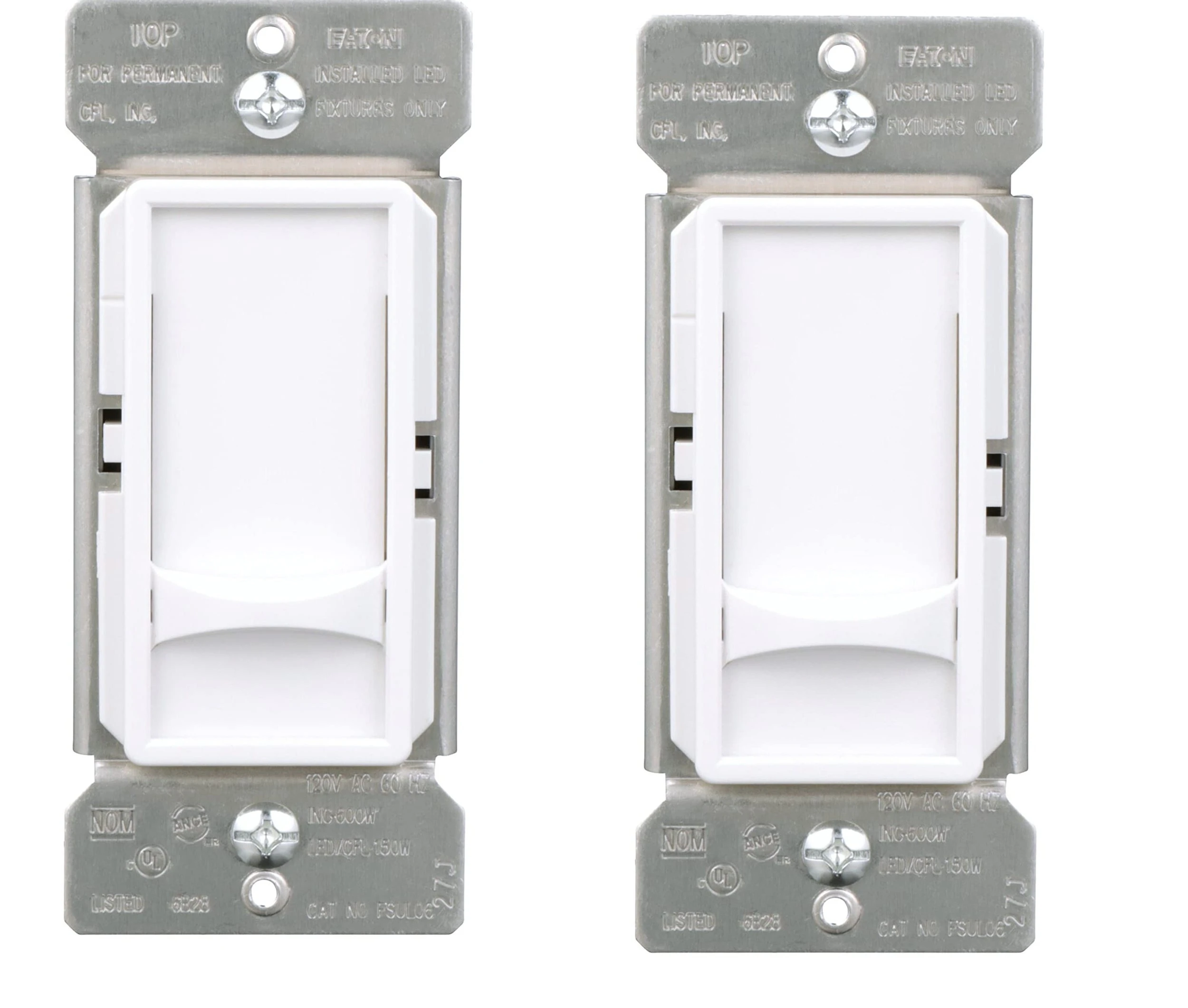 Eaton FSUL06-W Universal Full Slide Dimmer 120V, White (pack of 2)