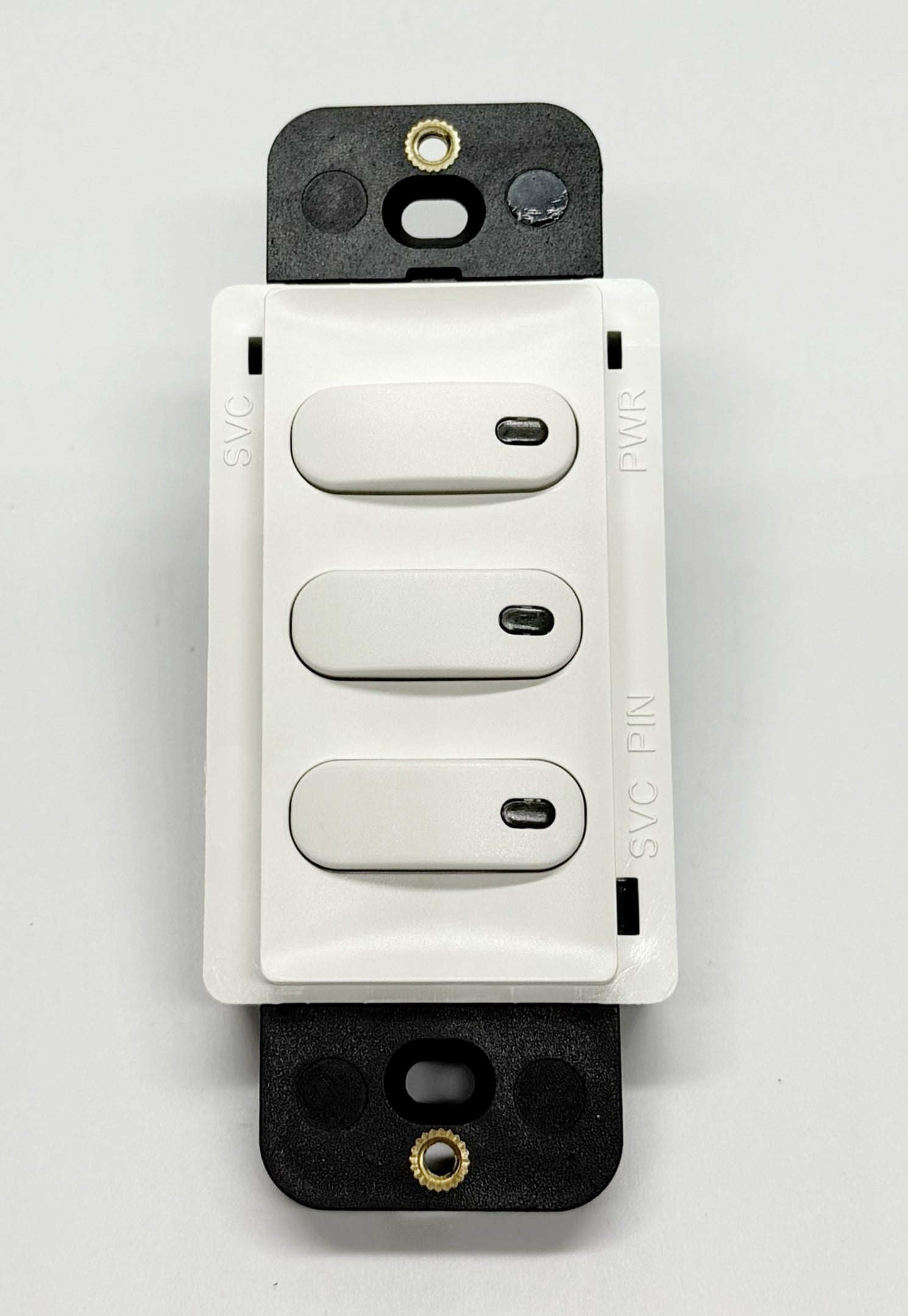 Hubbell/ Thomas Research LVSRJ45-3-WH 3 Button Low Voltage Wall Switch- White 