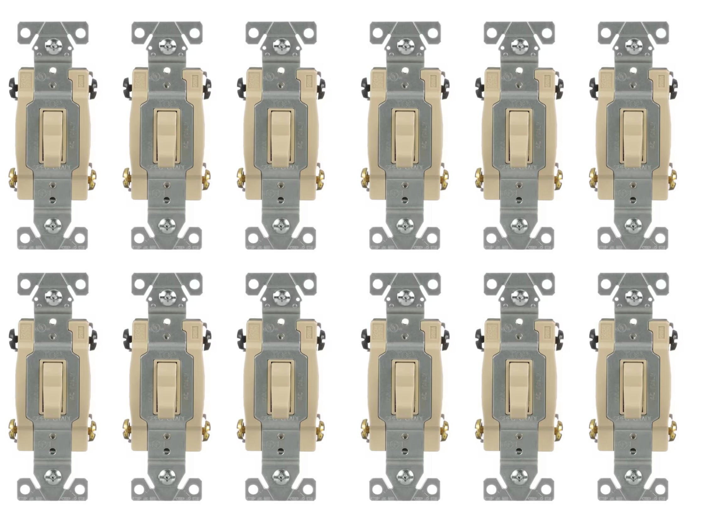 Eaton CSB420V Toggle Light Switch, 4-way, 20-Amp, Ivory, 120/277V (case of 12) 