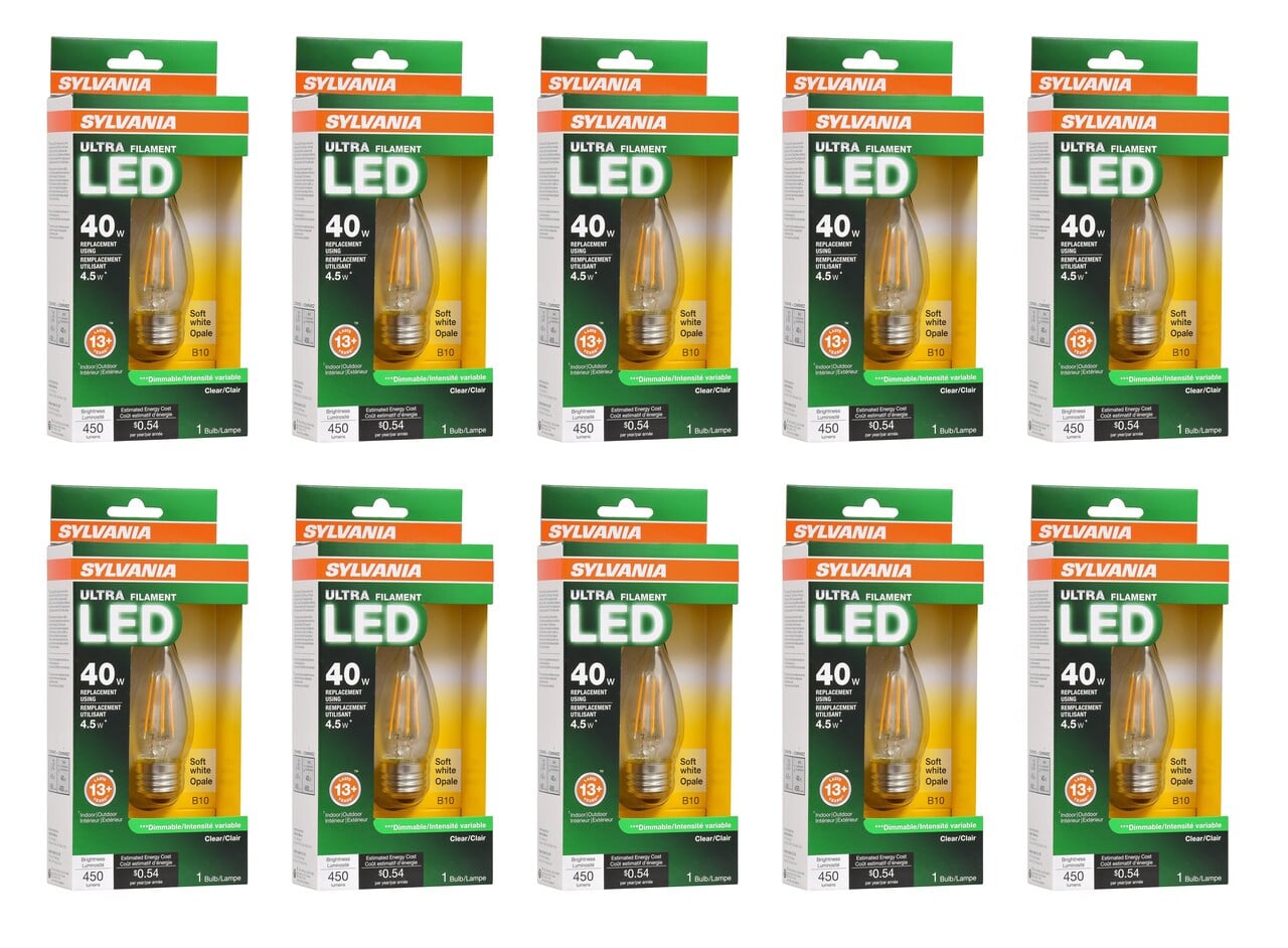 SYLVANIA 79522 Led Ultra Filament 4.5 watt, 2700K Decorative LED light bulb (case of 10) 