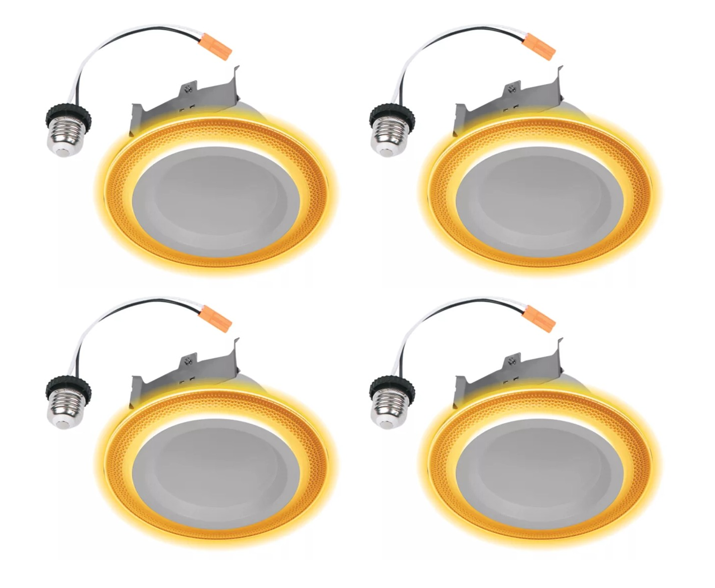 (case of 4) HALO RL LED Recessed Lighting 4 inch Trim with Night Light 5CCT 700lm