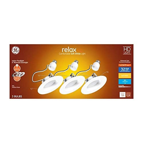 GE Lighting 47697 Relax HD LED Light Bulbs, Soft White, 9-Watt, 750 Lumens, 3-Pk. - Quantity 1