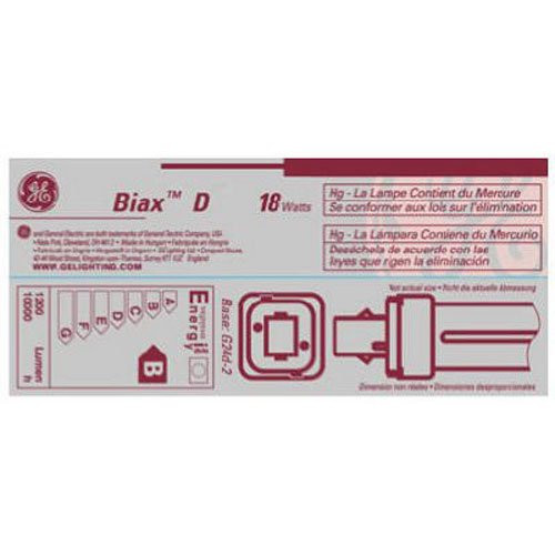 GE Lighting Energy Smart CFL 97579 18-Watt, 1250-Lumen Double Biax Light Bulb with G24D-2 Base, 1-Pack