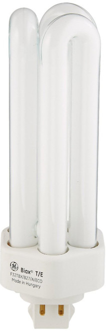 GE 97629 (4-Pack) F32TBX/827/A/ECO 32-Watt Energy Smart Ecolux Triple Tube Compact Fluorescent Light Bulb, 2700K, 2400 Lumens, 82 CRI, T4 Shape, 4-Pin GX24Q-3 Base