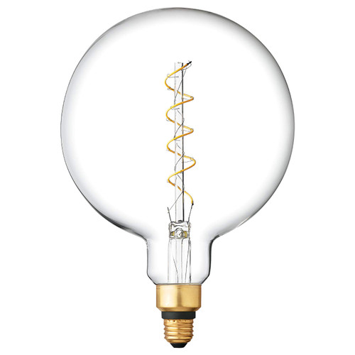 GE Globe LED Vintage Light Bulb, Spiral G63 Clear Glass LED Edison Bulb, 6.5-Watt (40 Watt Replacement Dimmable LED Light Bulbs), 350 Lumen, Medium Base, 1-Pack E26 Edison Bulb Pendant Lighting