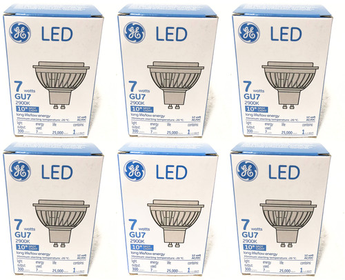 Ge 42341 Led GU7 Bulb, 12Volts AC/DC 7 watts 2900K 300 Lumens (pack of 6)