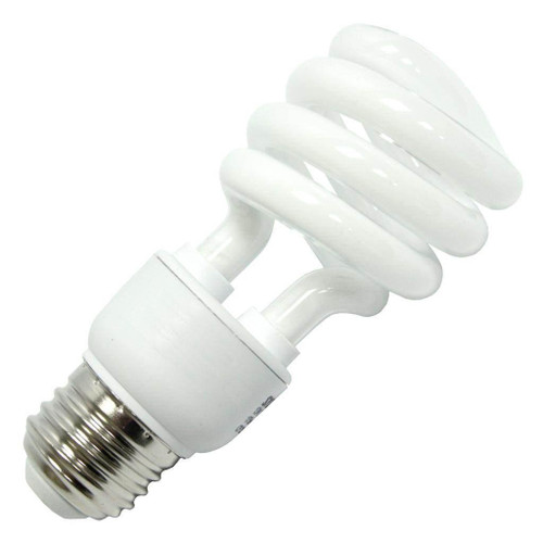 GE 42165 9-watt Spiral CFL Bulb, 2700K Warm White, T3, 520 lumen, medium screw base compact fluorescent light bulb