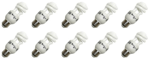 (case of 10) GE 42171 T3 Spiral CFL, Self-Ballasted, Medium Screw (E26) Base, 40 watt equivalent, Cool White, 9 watts, 520 lumens Compact Fluorescent Light Bulb