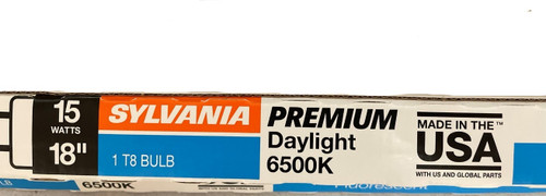 Sylvania 22509- F15/T8/D Fluorescent Tube 15 watt T8 Daylight 6500K 18 inches Made in the USA