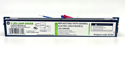 GE Lighting 94384 LED21T8/DR/1L 120/277V 1-LAMP Non-Dimming LED Driver  