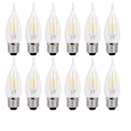 (12 bulbs) Sylvania 40393 LED B10, 25 watt equivalent, 200 lumens, Soft White, Dimmable LED Light Bulb