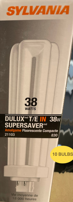 (10 bulbs) Sylvania - 21103 - CF42DT/E/IN/38W/830/SS/ECO SuperSaver Eco Rapid Start Compact Fluorescent Biax DULUX