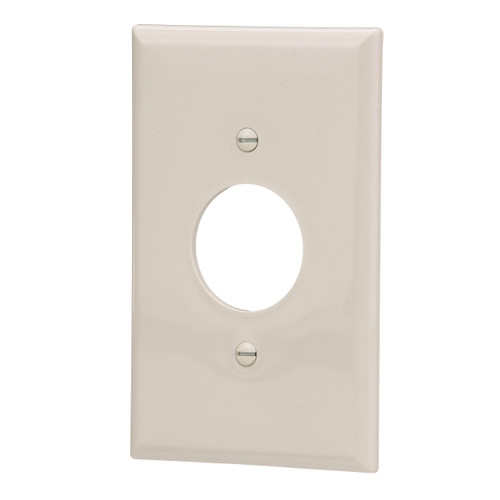 Eaton PJ7LA Mid-Size Polycarbonate 1-Gang Power Outlet Wallplate, Light Almond