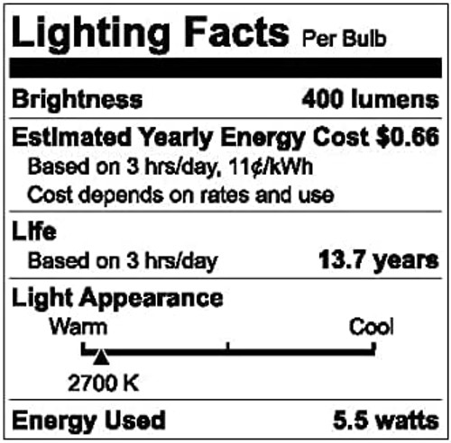 (2 pack) GE 42698 LED RevealHD g25 frosted 400 lumens, 60 watt equivalent, Dimmable LED Light Bulb