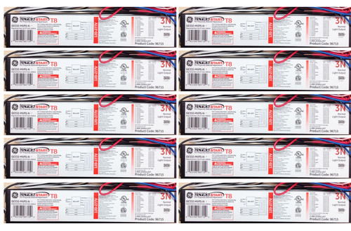 (case of 10) GE 96715 Ge332-Mvps-N 120V-277V Program Start 3L T8 Electron 120-277V