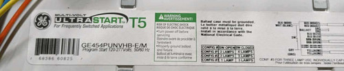 GE 37339 GE454PUNVHB-E/M Multi Volt Ultra Start T5 Ballast , For frequently switched applications