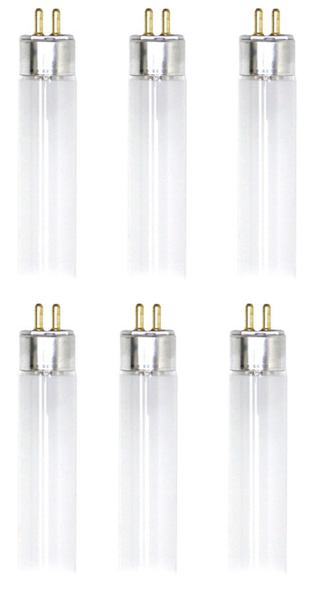 (6 tubes) GE 62021 - F54T5/47W/835/ECO Straight T5 Fluorescent Tube Light Bulb, 45.5 inch, 3500K Neutral White, 47 watts