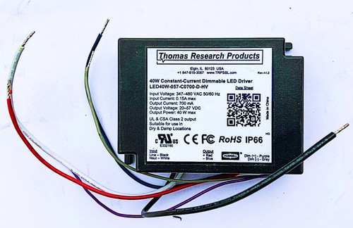 Hubbell Thomas Research Products  LED 40W-057-C0700-D-HV High Voltage Constant Current Driver, dimmable
