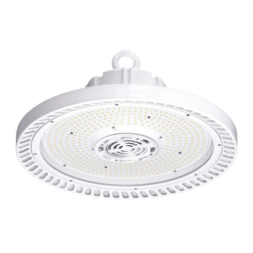 Hubbell Industrial Lighting Wet Location LED Round UFO High Bay CRN-50MV-EDHV-FP, 199 watts, 22,000 lumens, 5000K, 347-480V, 6’ Power Cord, Frosted Polycarbonate lens