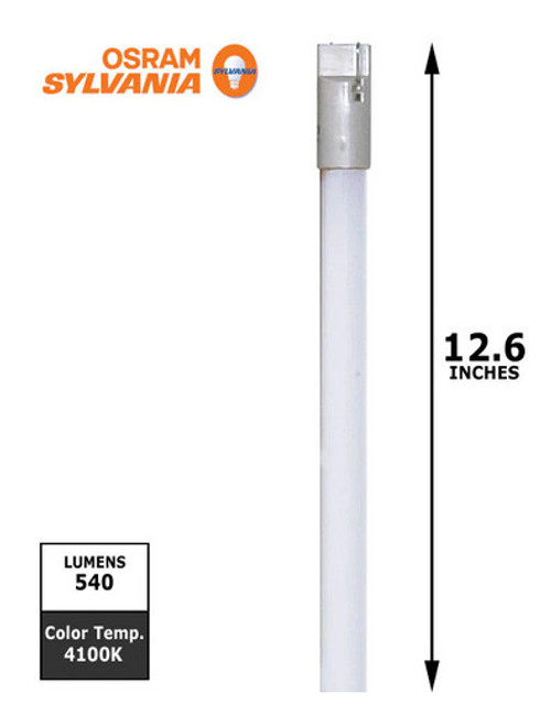 (case of 6) Sylvania 26232 - FM8/841 Straight T2 Subminiature Fluorescent Tube Axial Base, Cool White 4100K, Designer 800 series