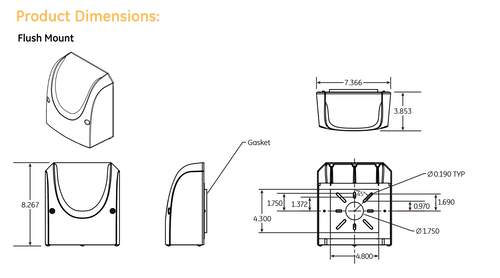 (case of 2) GE Lighting Evolve LED Wall Pack, EWLS01040AF750N1FMDKBZ LED Wall Pack, 4000 Lumens, Flush Mount, 5000K 
