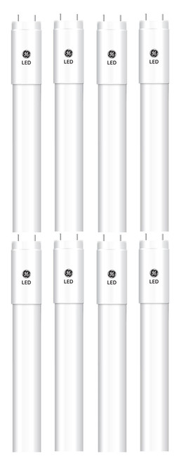 (8 tubes) GE 13142 LED 32-Watt Equivalent Cool White Plug and Play T8 LED Tube Light Bulb fluorescent replacement, 6500K