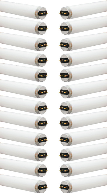 (case of 24) GE Garage & Basement Fluorescent Light Bulb, T8 Light Bulb, 25-Watt, 2080 Lumen, 36-Inch Length, Medium Bi-Pin G13 Base, Cool White, 24-Pac