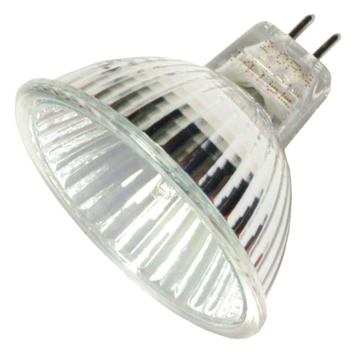 GE Lighting 81765 20 watt Halogen Bulb, Warm White (2900K), Edison, MR16, Bi-Pin (GX5.3) base, cover glass, reflector spot 1-Pack