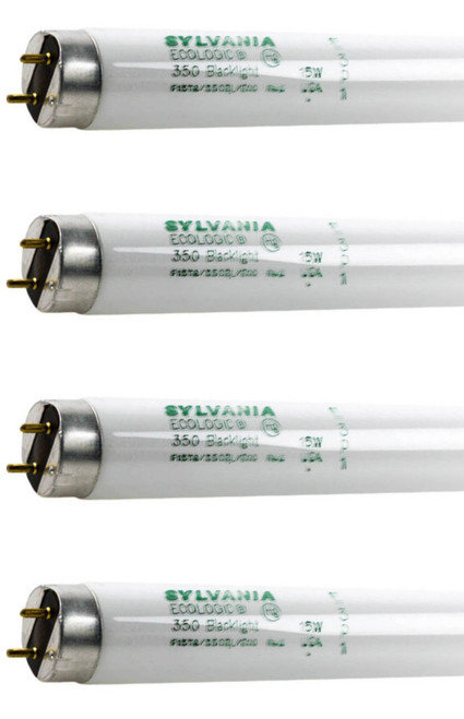 (4 pack) Sylvania 15W 18in T8 Black Light Fluorescent Tube