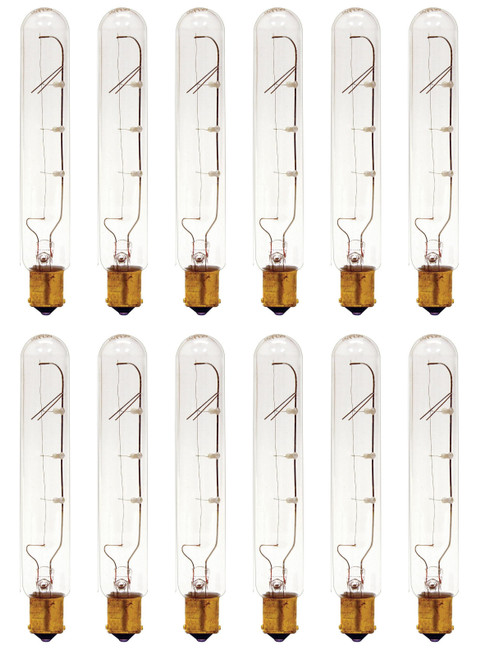 (case of 12 bulbs) GE 14676 Tubular Appliance Bulb 25 watt 220 Lumens, T6.5 Double Contact Bayonet Base 5-9/16 In. Clear