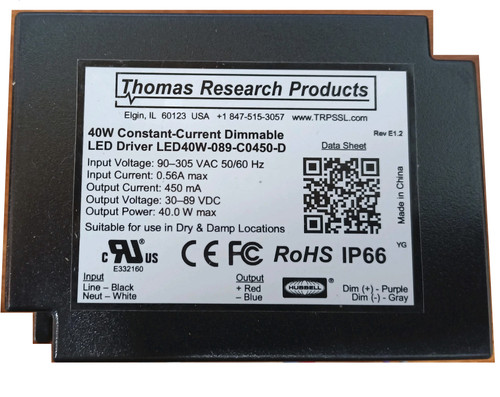 Hubbell Thomas Research Products 40W Constant Current Dimmable LED Driver LED40W-089-C0450-D