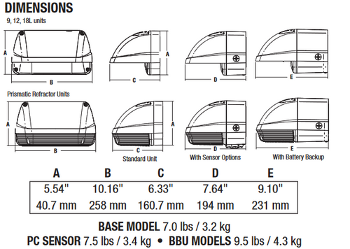 Hubbell LED perimeter light Dusk to Dawn area light LNC2P35PCU, 5000K, 37 watt Prismatic refractor, Dark Bronze finish, 4100 lumens, 120-277V security LED with Universal Button Photocontrol 