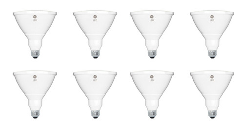 (8 bulbs) GE 96975 LED PAR38 Floodlight, 45 watt equivalent, 500 lumens, 3000K warm bright white, non dimmable, Outdoor LED Floodlight