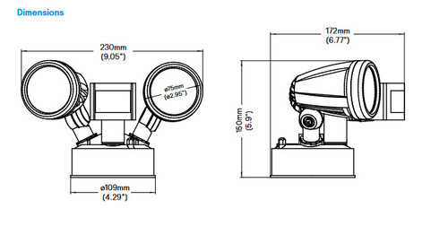 Philips Stonco SL20-SCT-G1-8-BK Motion Activated LED Security Light 20W 2000Lm 3000K/4000K/5000K CCT Selectable (911401872081) Color Selectable, integrated PIR motion sensor