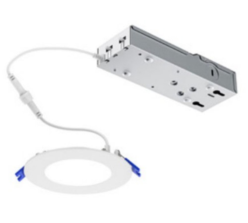 Philips Lightolier Flat LED Downlight Round 4 inch, Selectable Lumens and Selectable Color Temp, 0-10V Dimming, FD4RSLMZ10SCTUW, Title 24 Compliant LED Luminaire