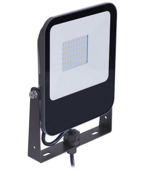 Philips Stonco LED Slim Outdoor Floodlight Area Light, 48 watt, 3000K warm white, Knuckle and Yoke Mount, Bronze, 5000 lumens LED security landscape architectural floodlight, TF50-WW-G1-K-FL-8-BZ