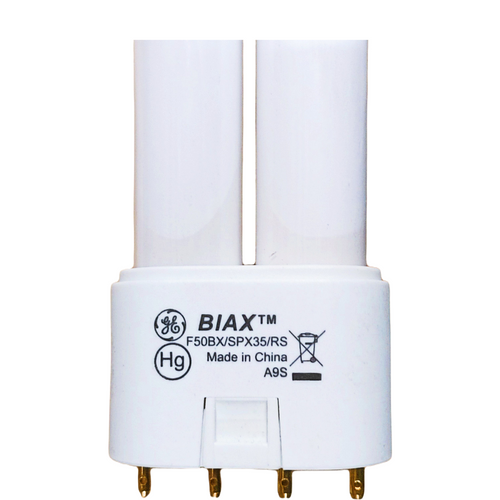 GE Lighting 28506 T5 Twin Tube 50 watt Compact Fluorescent Biax F50BX/SPX35/RS 4 pin 2G11 base, 22.5 inch length, 3500K Color Temp