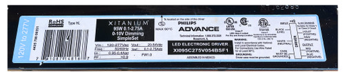 Philips Advance XI095C275V054BSF1M outdoor LED Electronic Driver, 95 watt,  0.1-2.75A, 0-10V Dimming, 120-277V