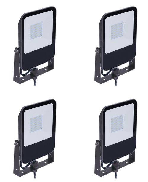 (quantity of 4) Philips  LED Flood Light PTF30-NW-G1-K-FL-8-BZ Slim Flood 28 watts 3200 lumens 4000K Knuckle and Yoke Mount Combination