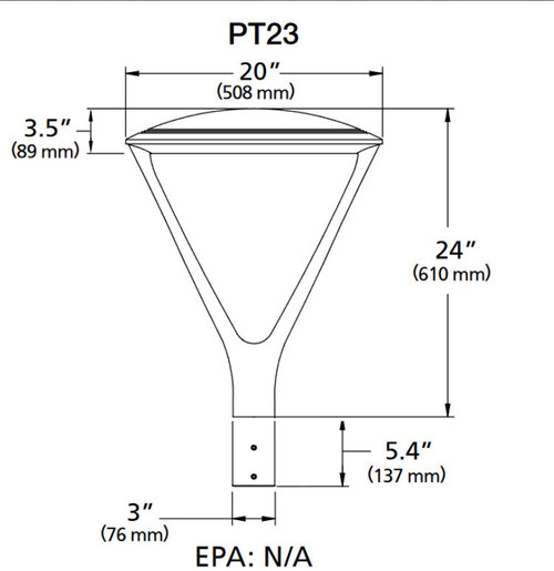 GE Lighting KIM Lighting 93088550 UR20 ouro Architectural area / site LED Luminaire, post top mount, 25 watt, 3000 lumens, 4000K Color Temp,  beautiful design, 120-277V, Dark Bronze