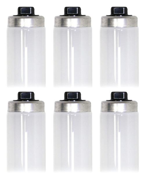 (6 lamps) GE 10773 Linear Fluorescent T12, 48 inch, 60 watt, 3825 lumen, 4100K, Recessed Double Contact R17d base, fluorescent lamp F48T12/CW/HO