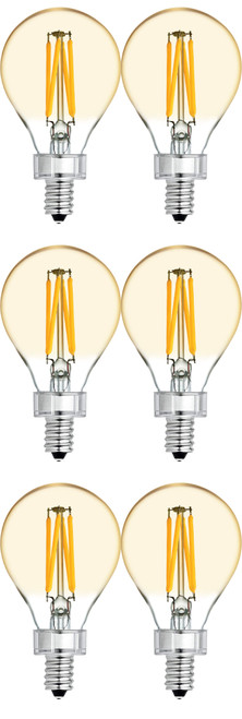 (6 bulbs) GE Lighting 42160 LED A15 Vintage Amber Glass, 4 watt, 240-Lumen, Dimmable LED Bulb with Candelabra Base, Warm Candle Light, ceiling fan perfect fit (6 bulbs) GE Lighting 42160 LED A15 Vintage Amber Glass, 4 watt, 240-Lumen, Dimmable LED Bulb with Candelabra Base, Warm Candle Light, ceiling fan perfect fit